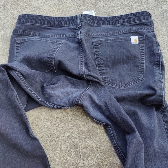 Carhartt Womens Jeans Black Stretch Original Fit Straight Leg Denim Pants Sz 16 - Picture 10 of 11